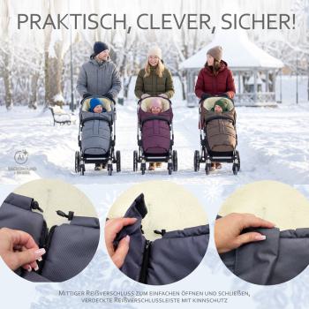 BAMBINIWELT Winterfußsack in Mumienform für Kinderwagen und Buggy, 110cm, Wolle, Design MELIERT